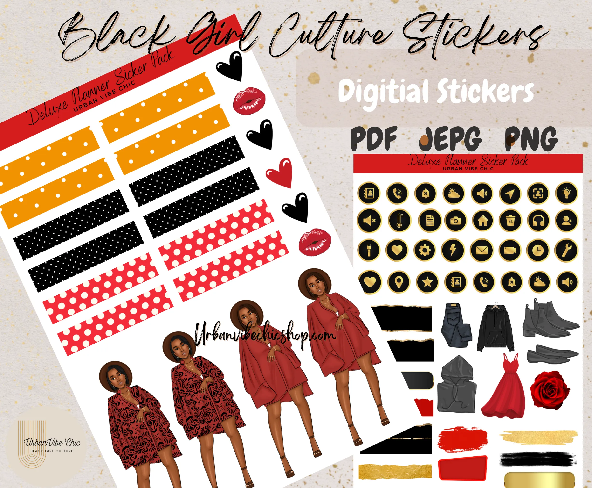 2024 Digital Planner, Digital Life Planner Goodnotes, Black Girl Digital Planner, Undated Digital, Digital Stickers, Notability Planner