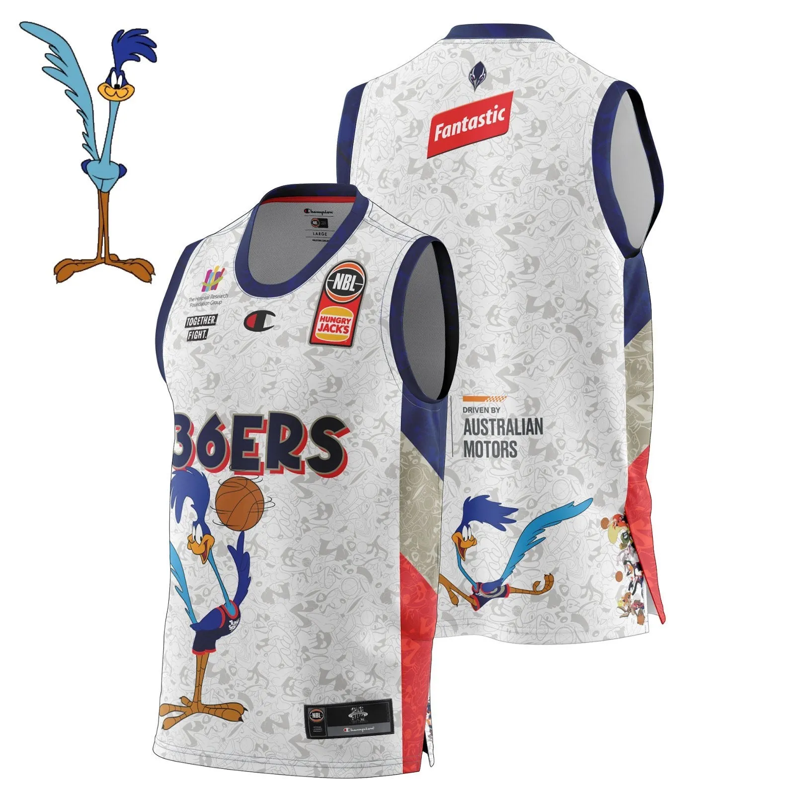 Adelaide 36ers Youth Kids Space Jam Authentic Jersey NBL Basketball by Champion