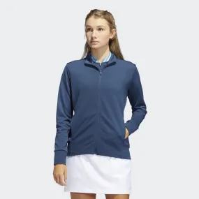 Adidas Ladies Textured Full-Zip Jacket - Navy