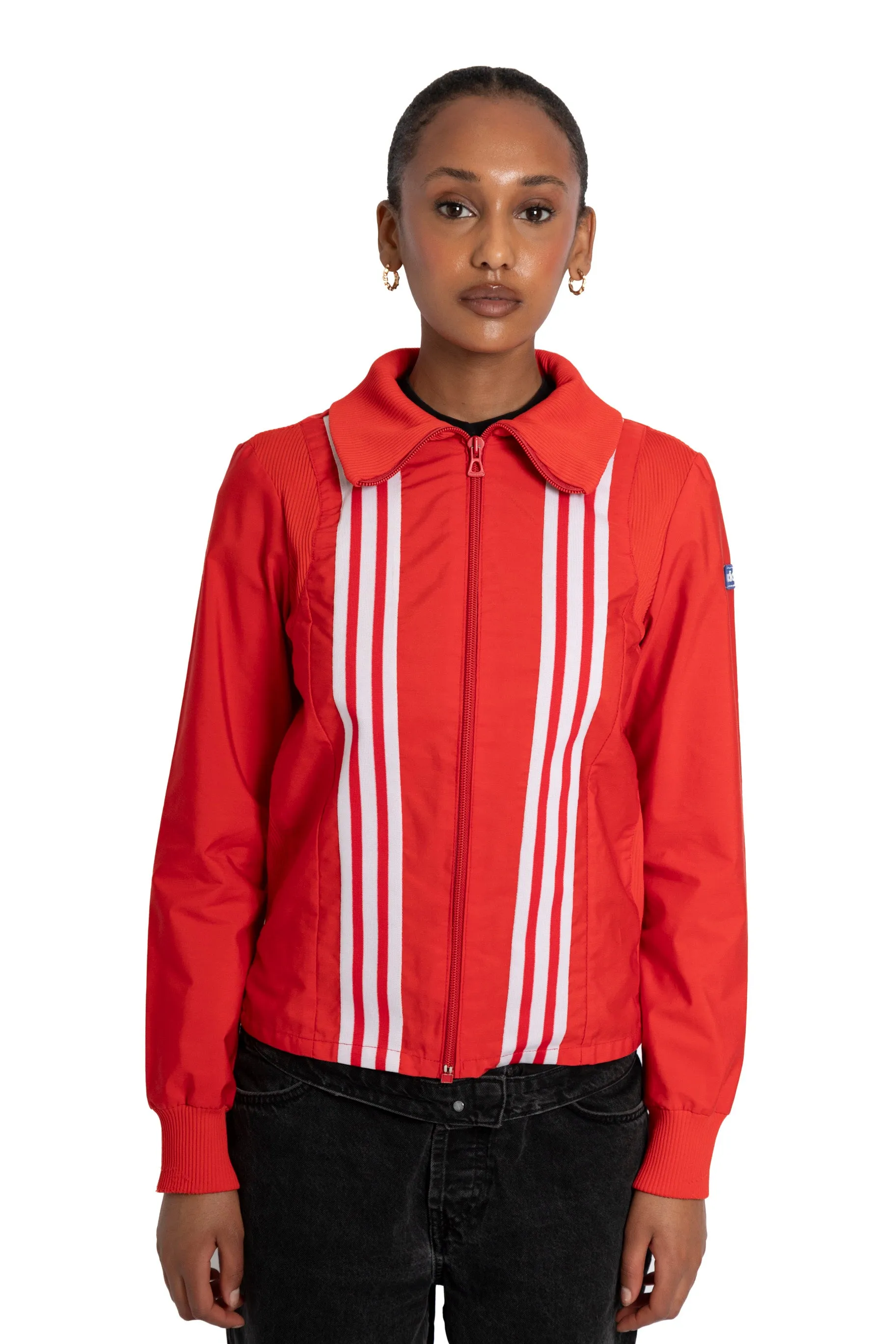 Adidas Ribbing Detail Track Jacket Red/White