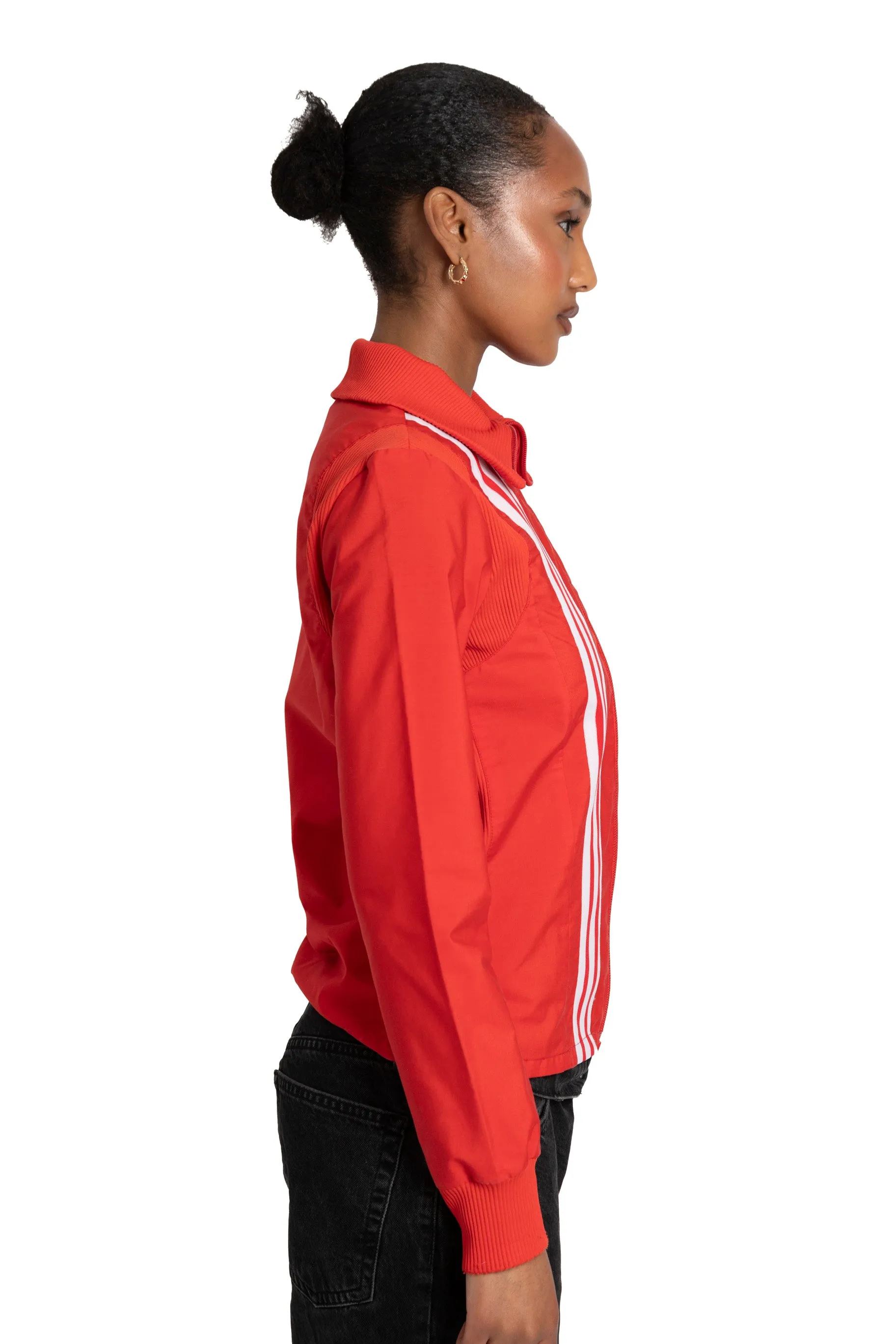 Adidas Ribbing Detail Track Jacket Red/White