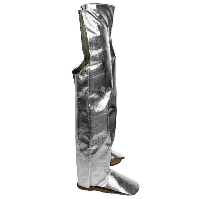 Aluminized Chaps - 19 oz. OPF/Para-Aramid Blend, Leather Belt, Foot Flaps