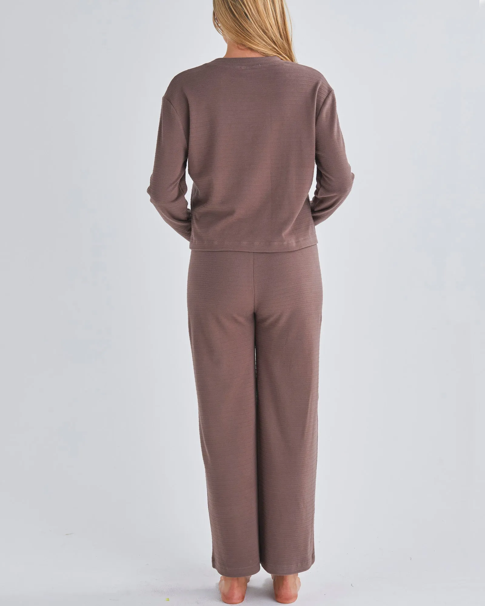 Anna 2-piece Maternity Winter Lounge Wear Set in Mocha