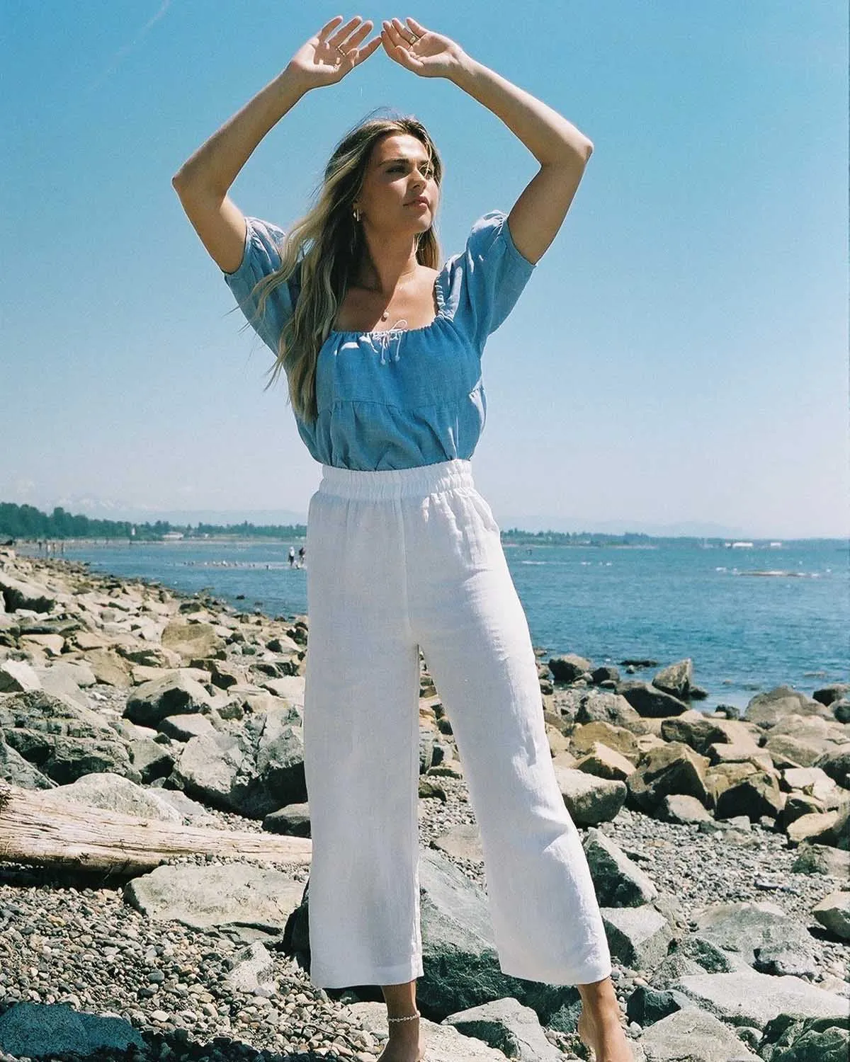 Aura Pants in Salt Linen