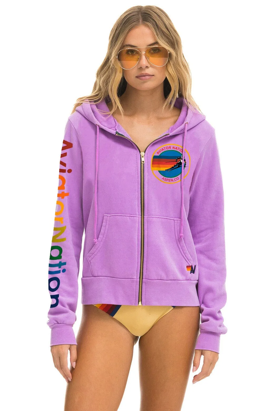 AVIATOR NATION ASPEN HOODIE - NEON PURPLE