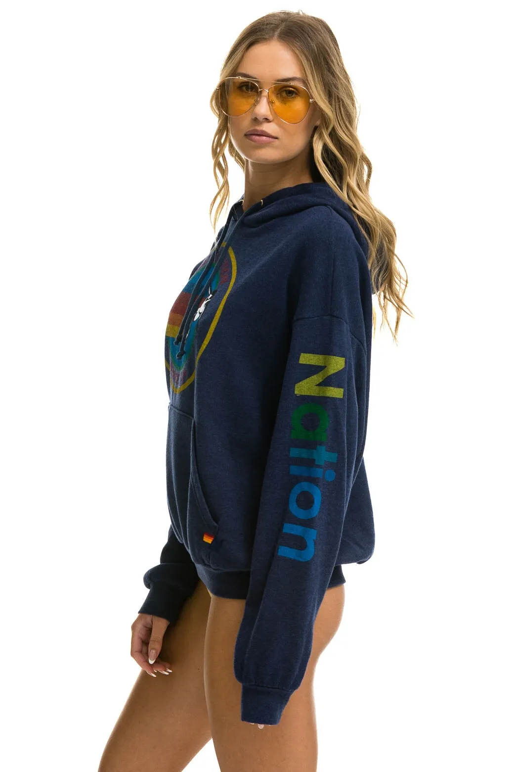 AVIATOR NATION  RELAXED PULLOVER HOODIE - NAVY