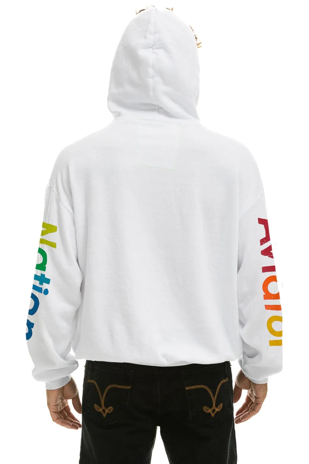 AVIATOR NATION VAIL RELAXED PULLOVER HOODIE - WHITE