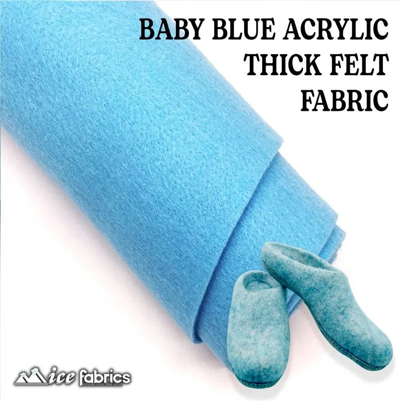 Baby Blue Acrylic Wholesale Felt Fabric 1.6mm Thick