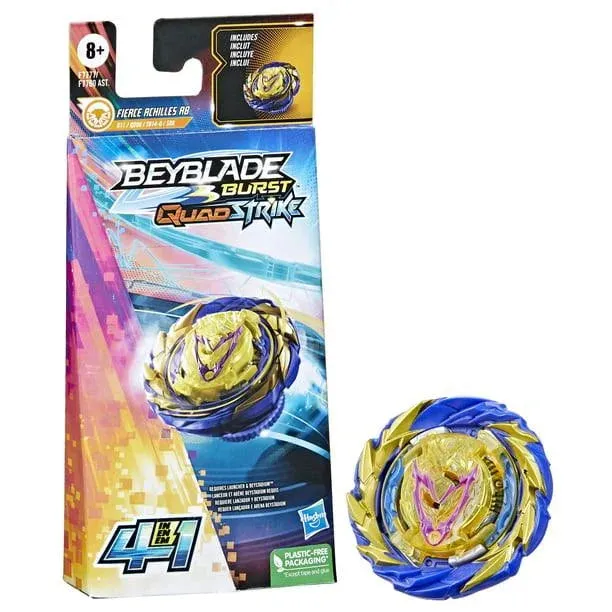 Beyblade Burst QuadStrike Fierce Achilles A8 Spinning Top Single Pack