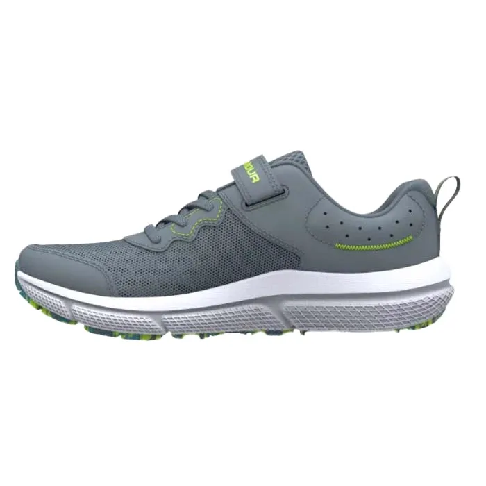 Big Boy Under Armour Assert 10 AC Wide in Gravel/Glacier Blue/Lime Surge