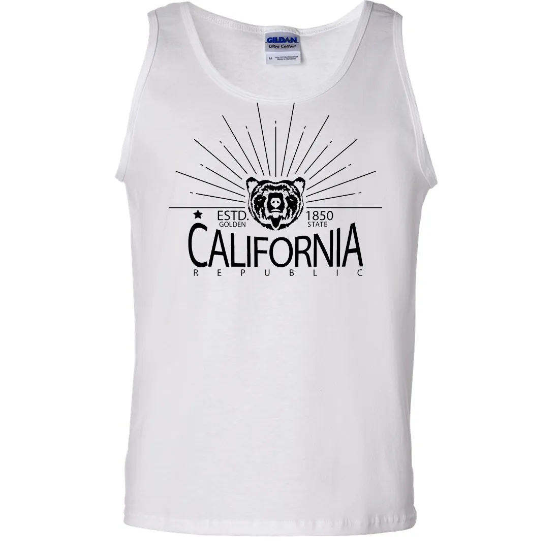 California Golden State Black Print Asst Colors Tank Top