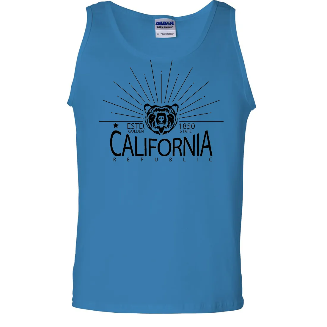 California Golden State Black Print Asst Colors Tank Top