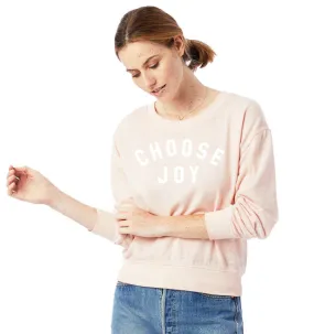 CHOOSE JOY Women's Cropped Pullover - Peach