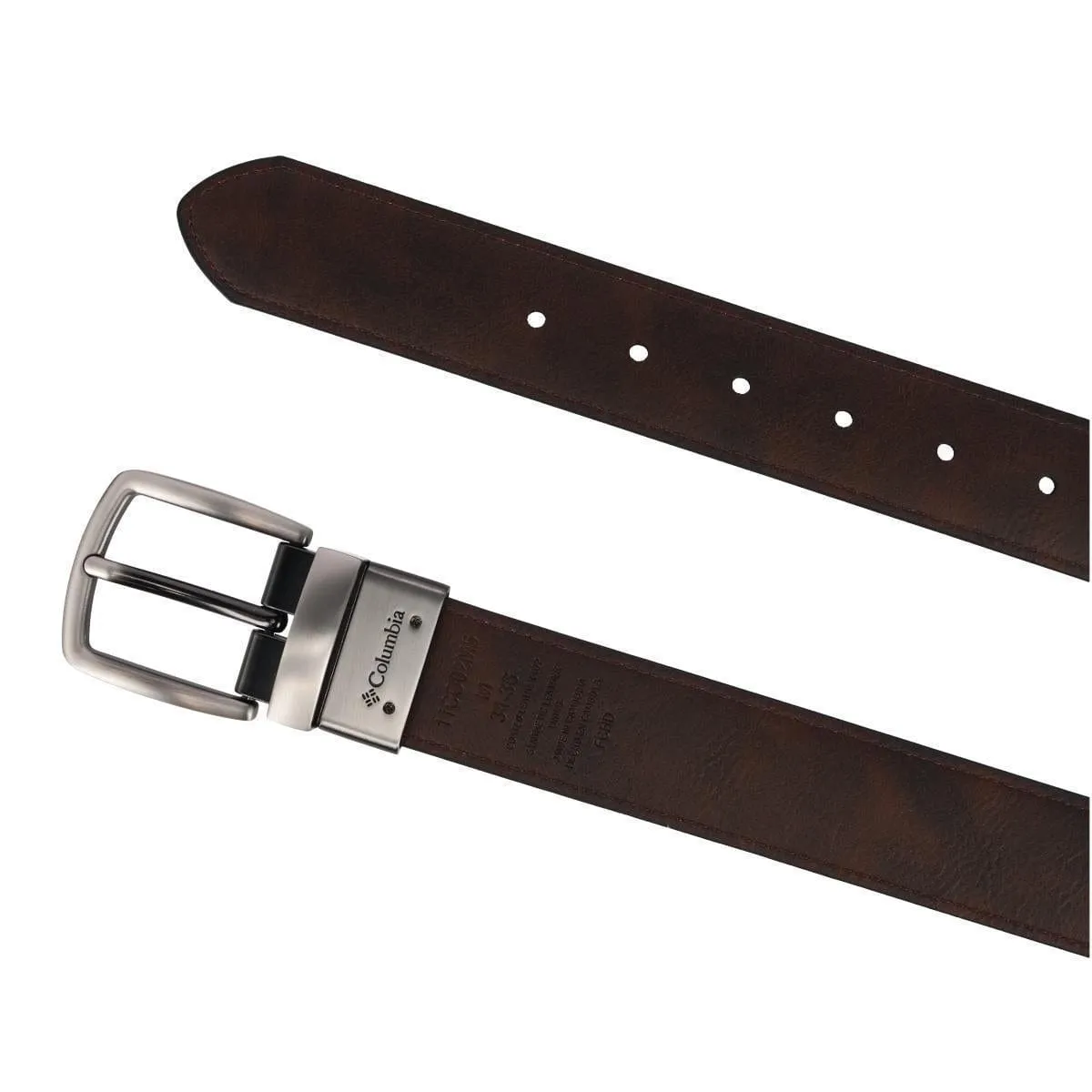 Columbia Men's Reversible Dress Belt with Embossed Buckle