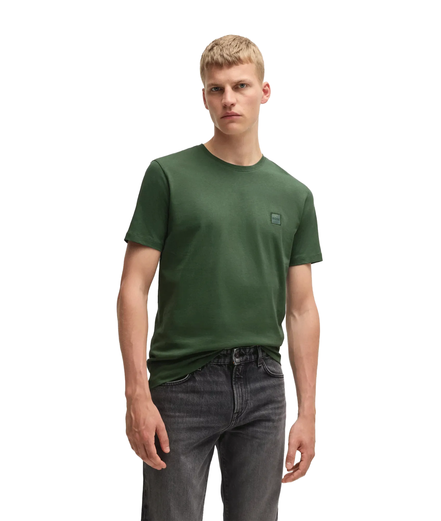 Cotton-jersey T-shirt With Logo Patch - Green