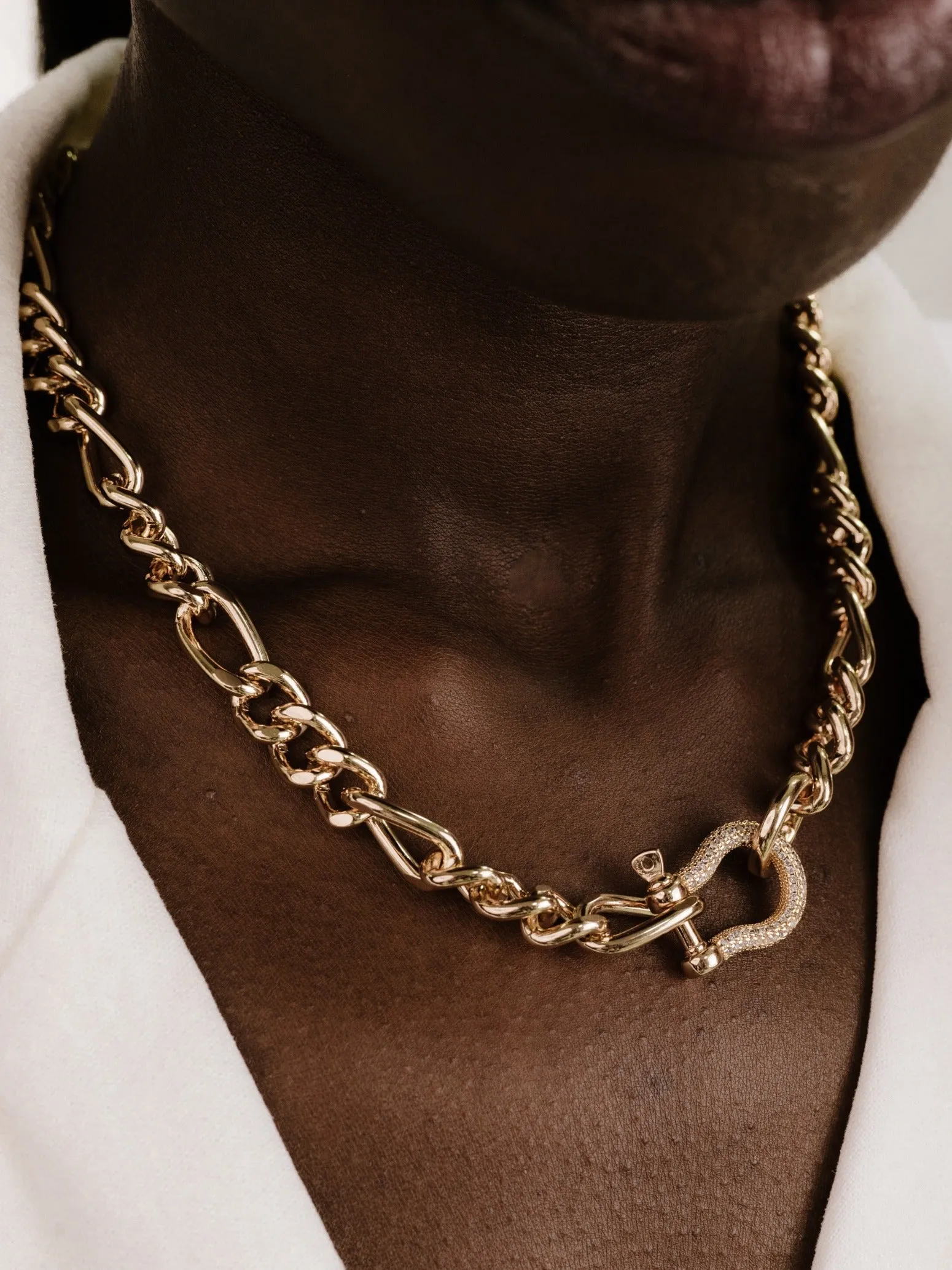 Cuffed Love Chain Link Necklace