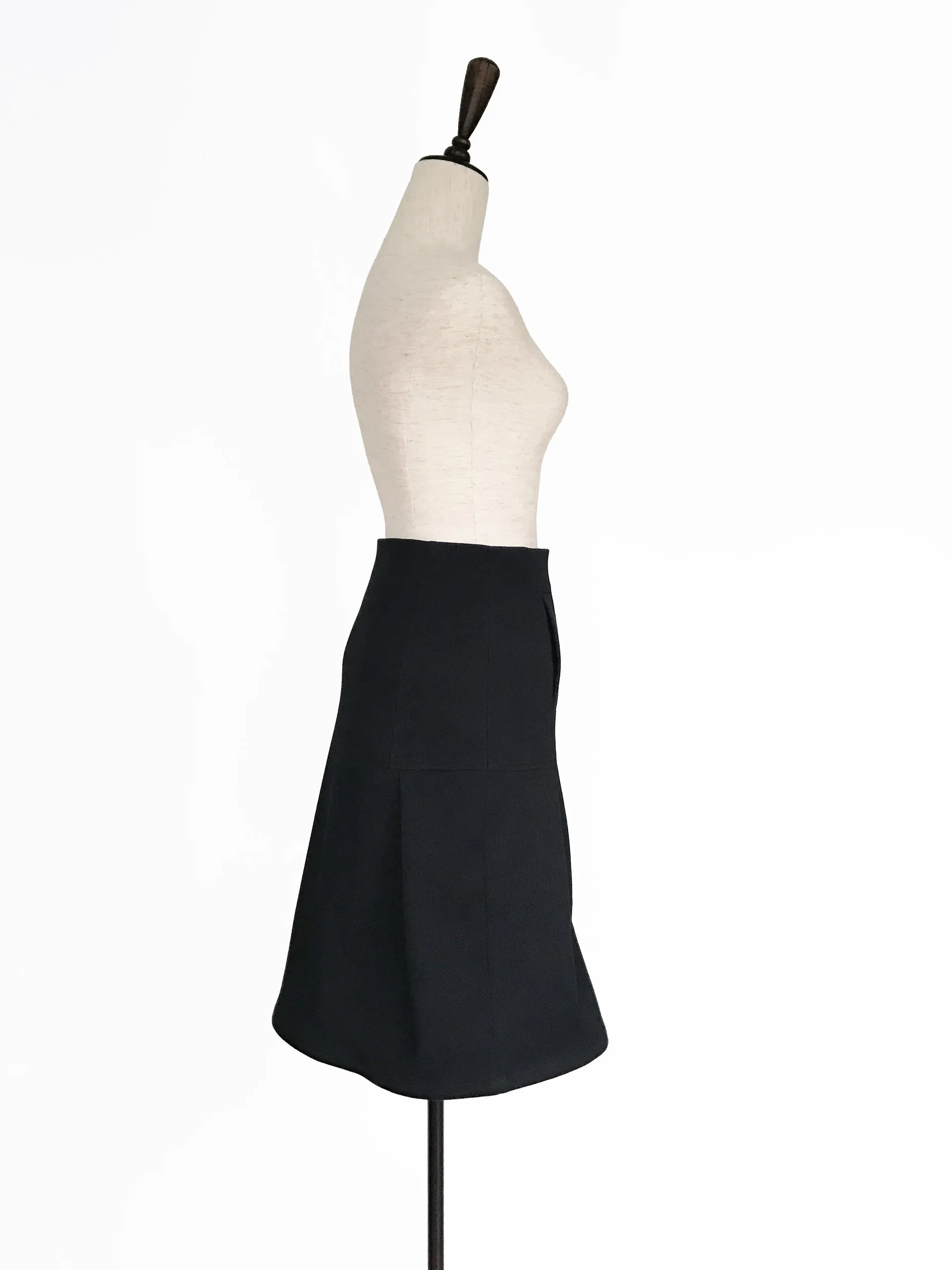 Further Sale! Black Flounce Wide Hem Skirt