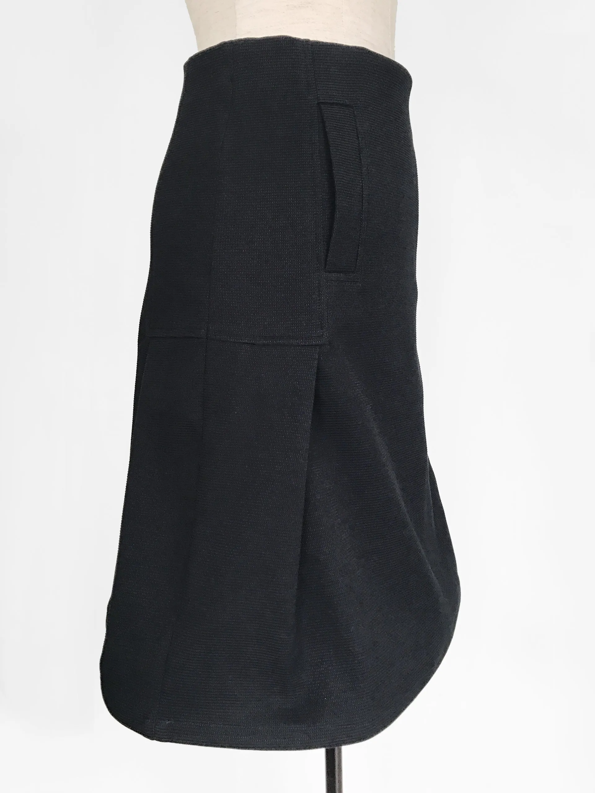 Further Sale! Black Flounce Wide Hem Skirt