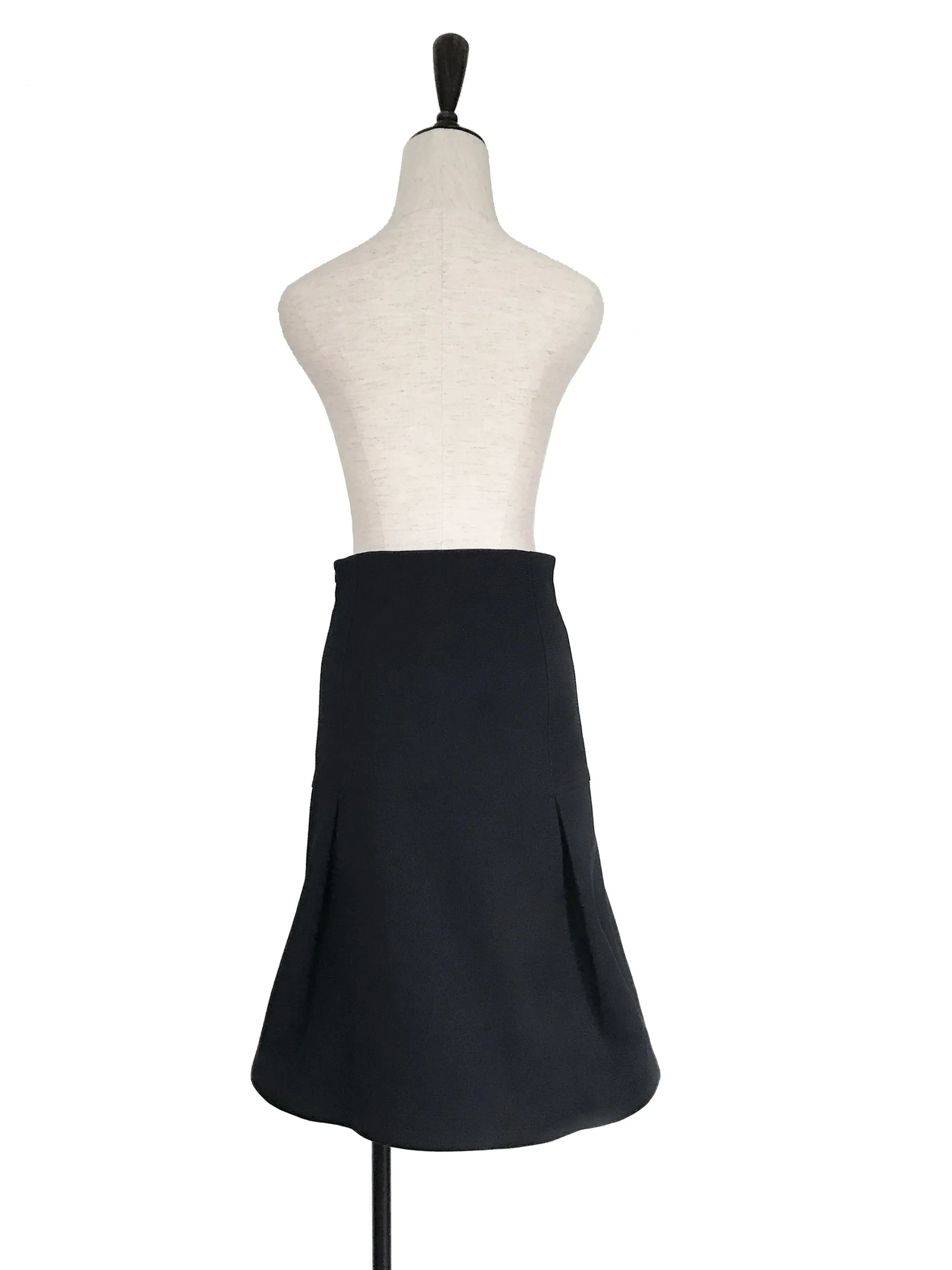 Further Sale! Black Flounce Wide Hem Skirt