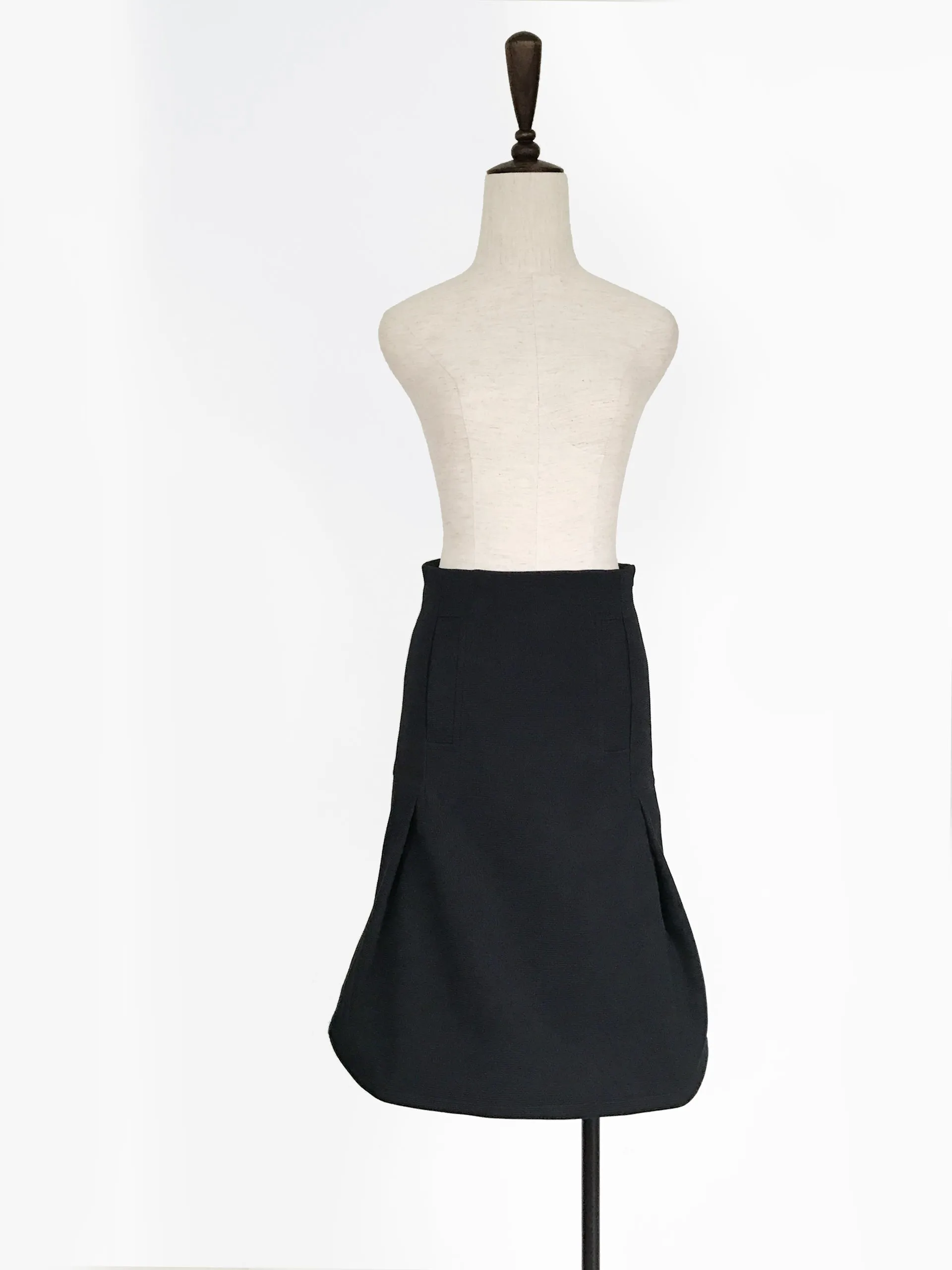 Further Sale! Black Flounce Wide Hem Skirt