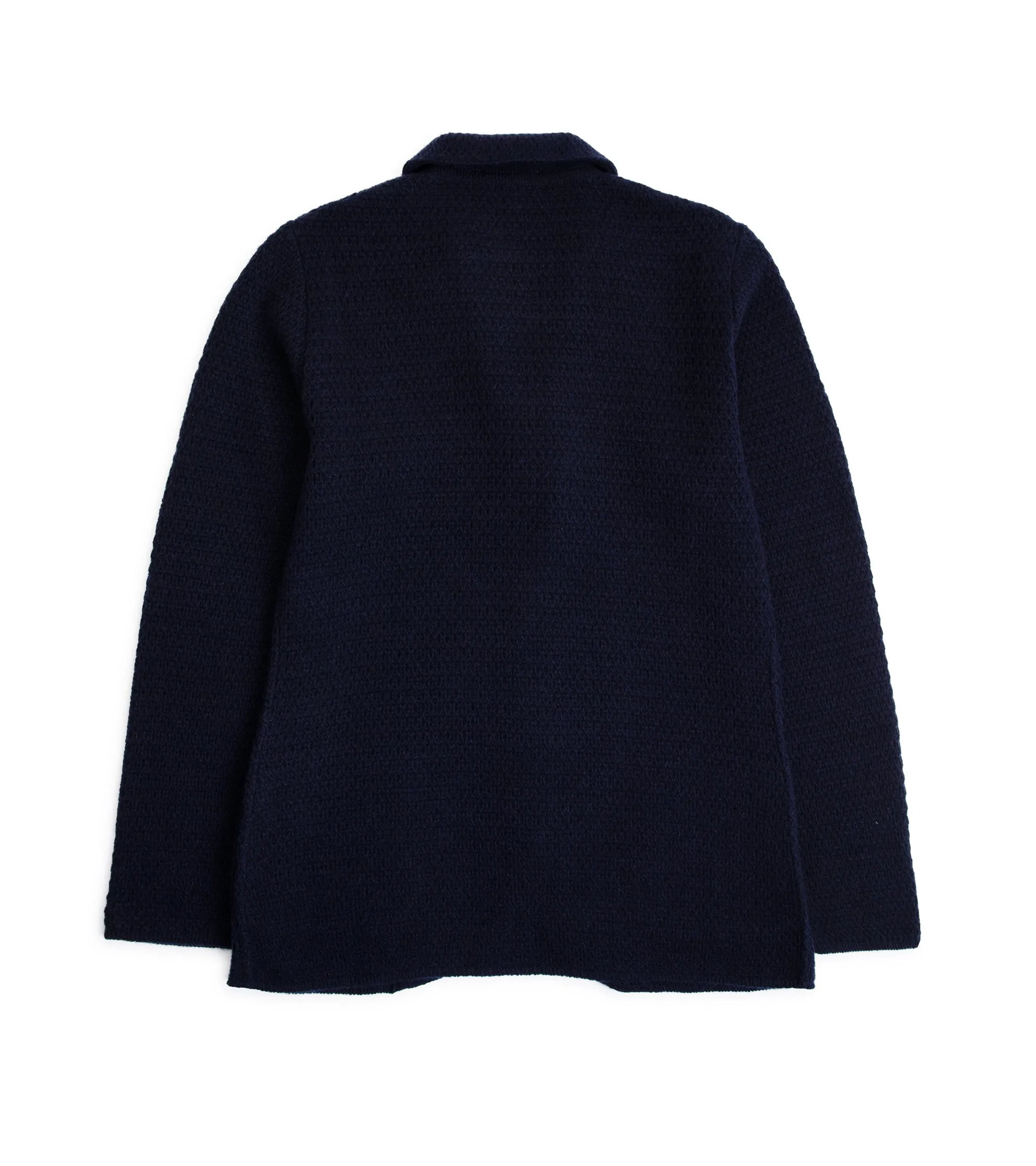 Lardini Cashmere Textured Knit Jacket: Navy