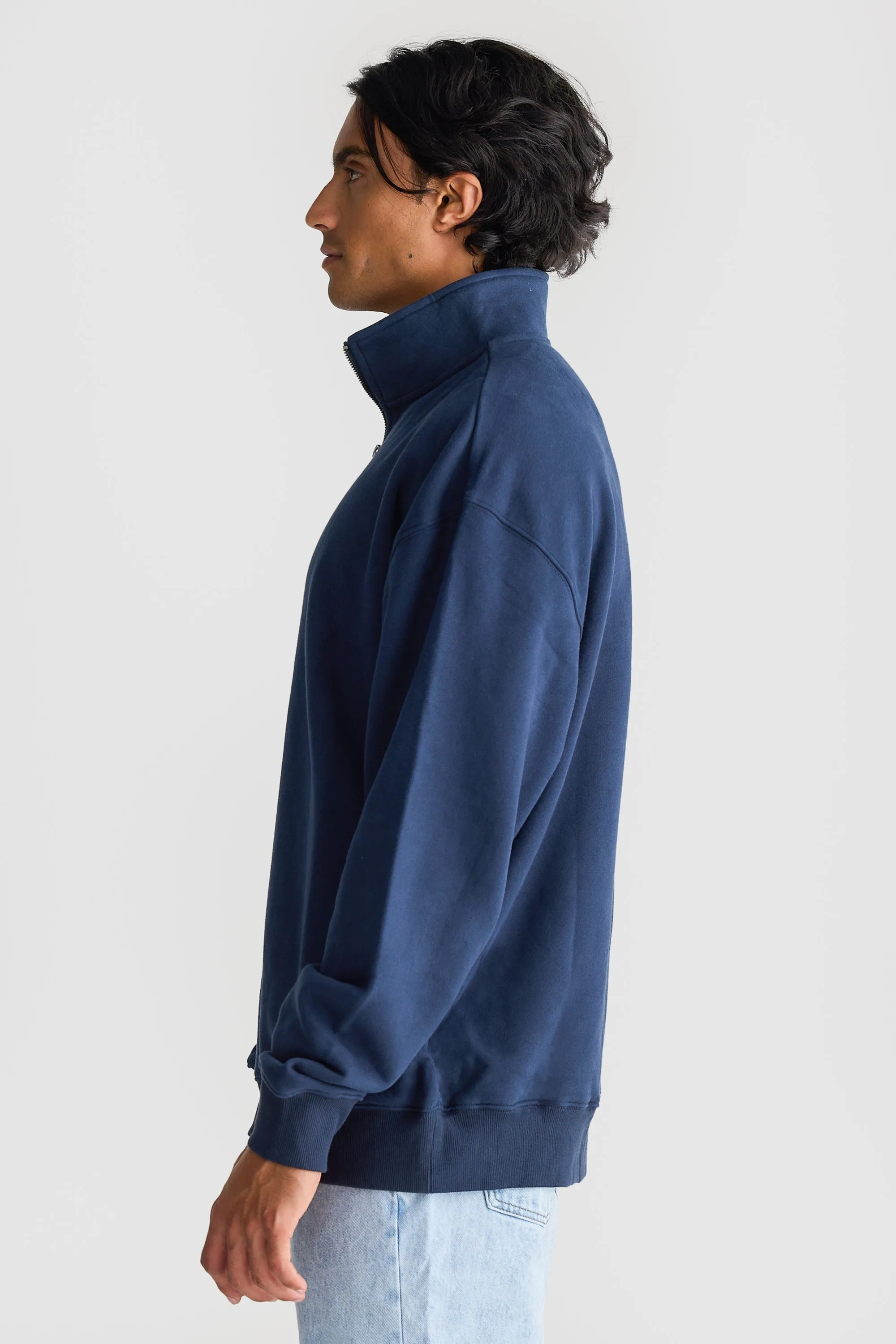 Logo Quarter Zip Navy