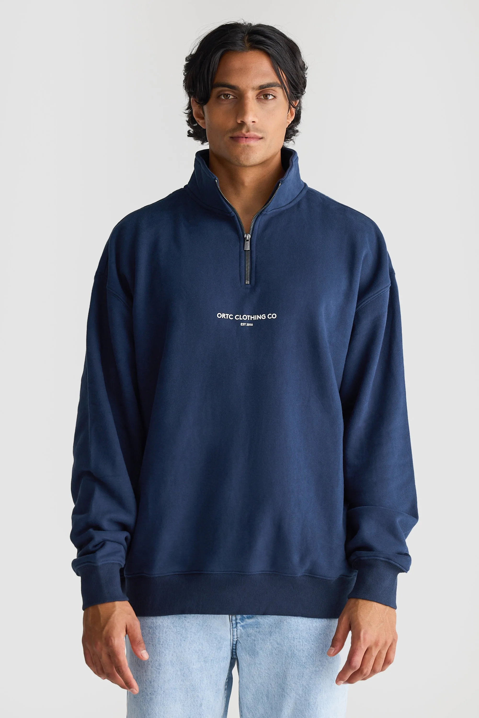 Logo Quarter Zip Navy