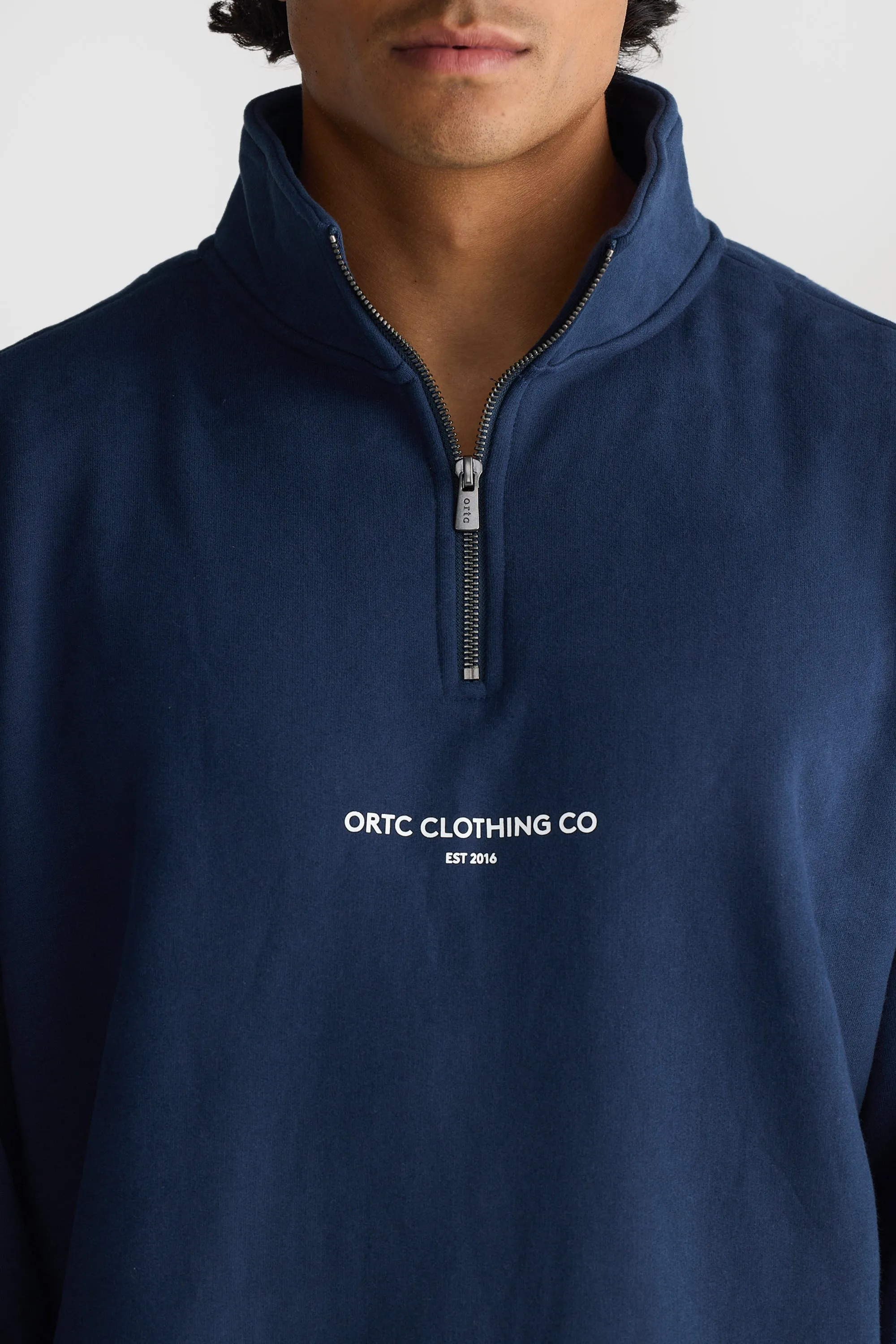 Logo Quarter Zip Navy