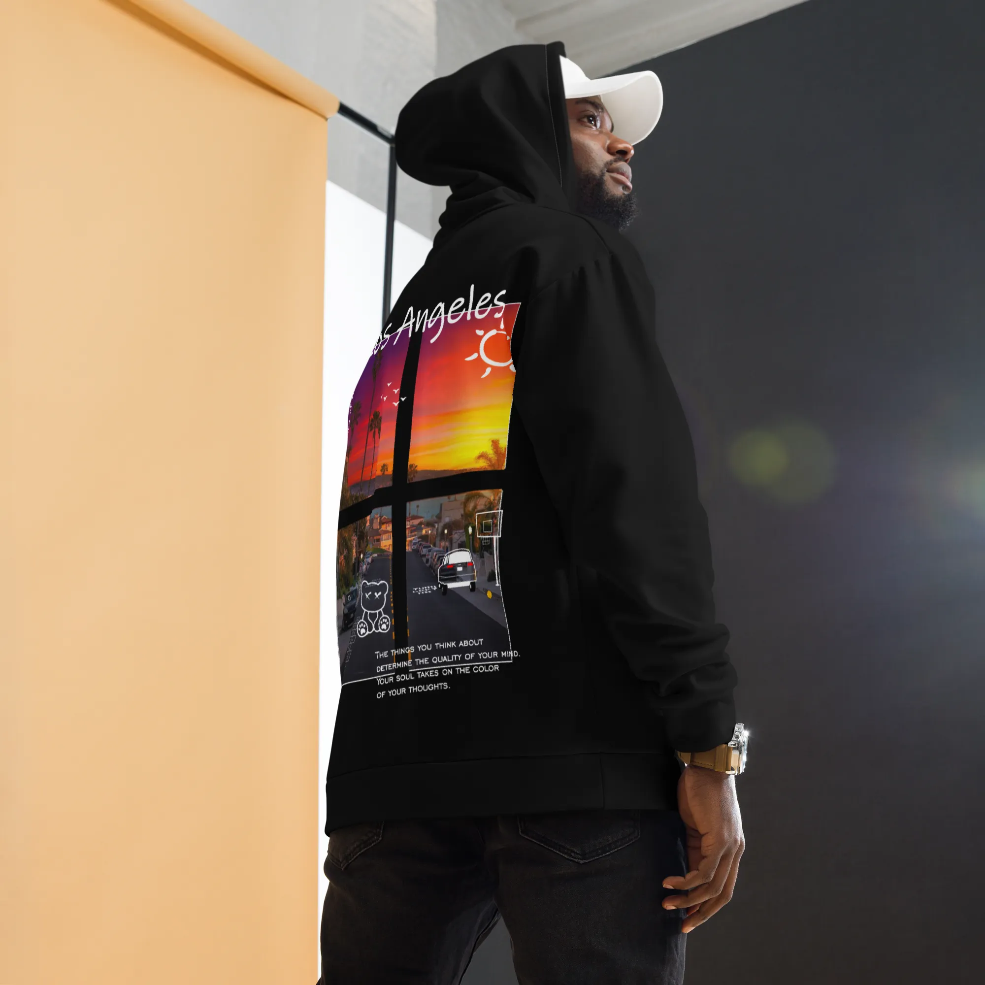 Men's Culture Theme And Quote Drop Shoulder Hoodie