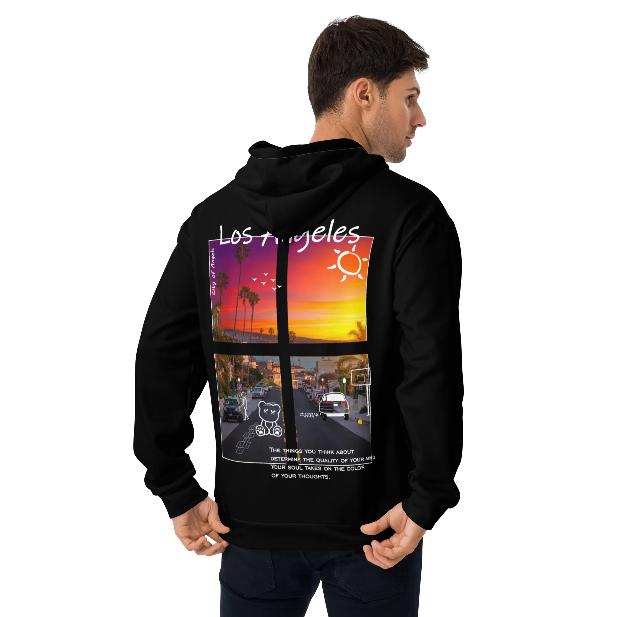 Men's Culture Theme And Quote Drop Shoulder Hoodie