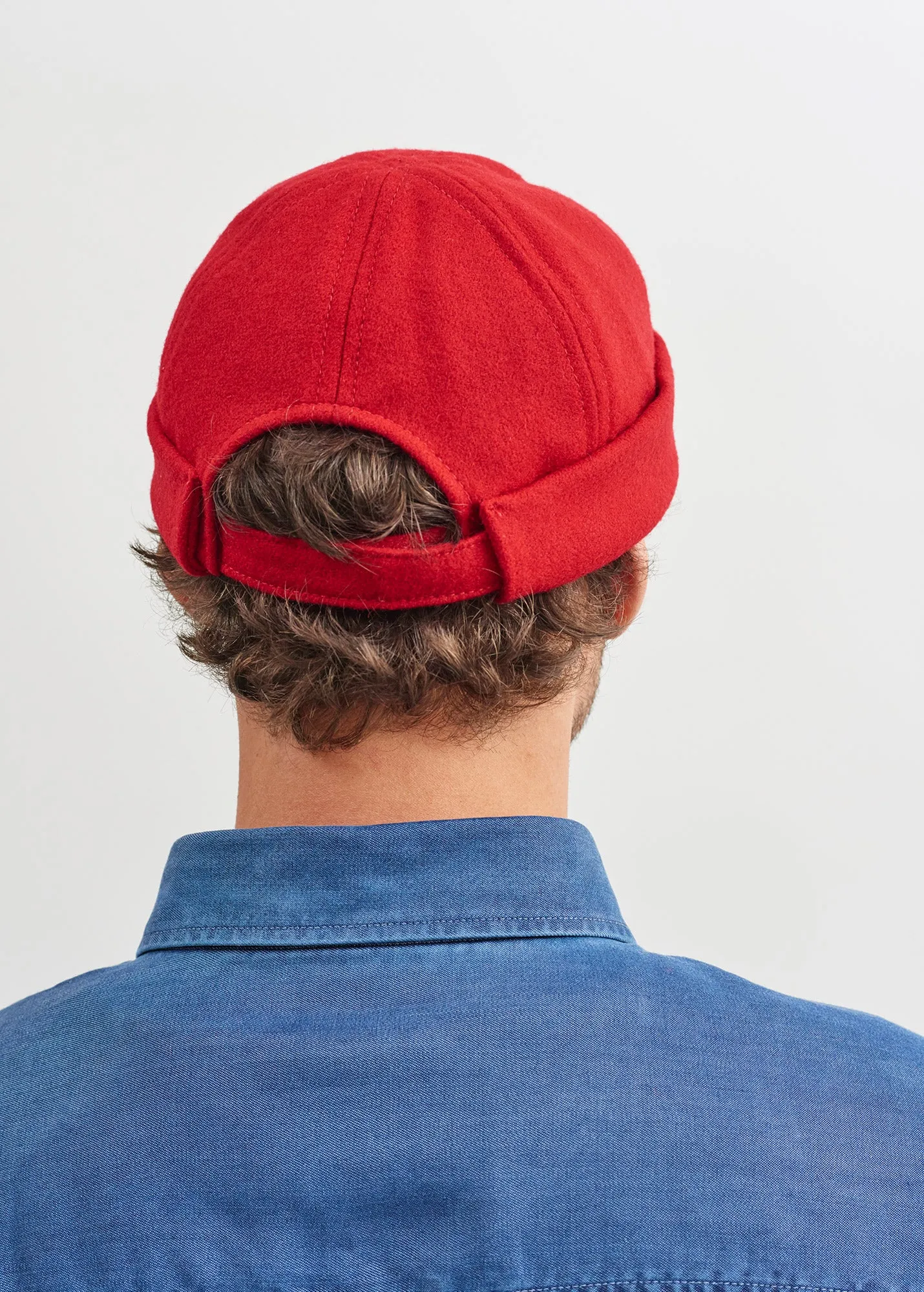 Miki traditional deck hat - in wool (ROUGE)