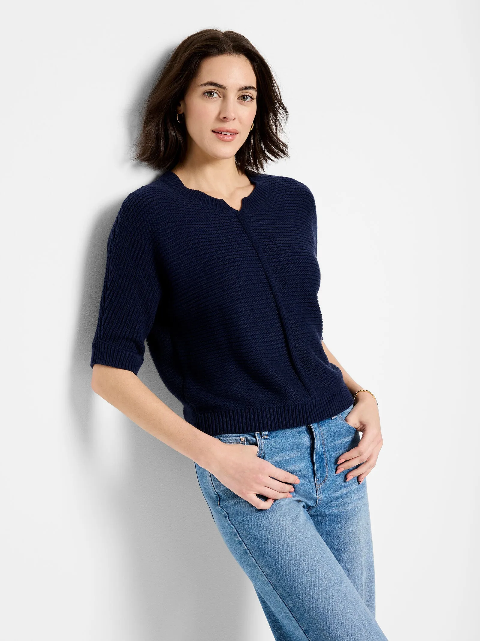 Nic   Zoe Womens Comfortable Textured Easy Sweater