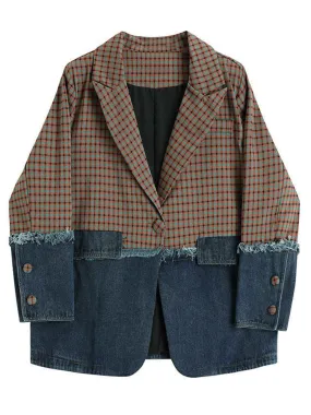 Plaid  - Denim Blazer