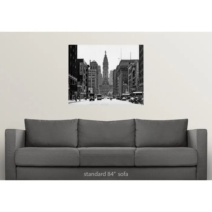 "1950's Downtown Philadelphia Pa USA Looking South Down North Broad Street At " Poster Print - Multi