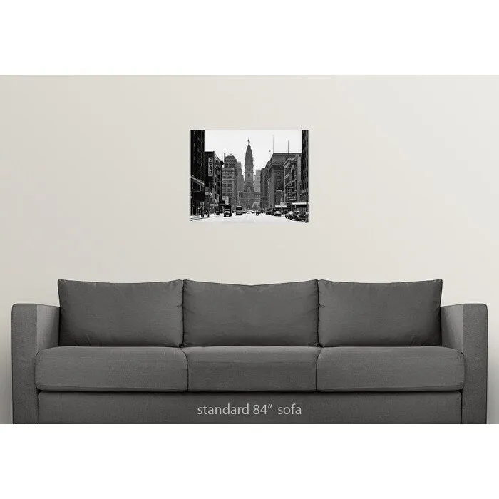 "1950's Downtown Philadelphia Pa USA Looking South Down North Broad Street At " Poster Print - Multi