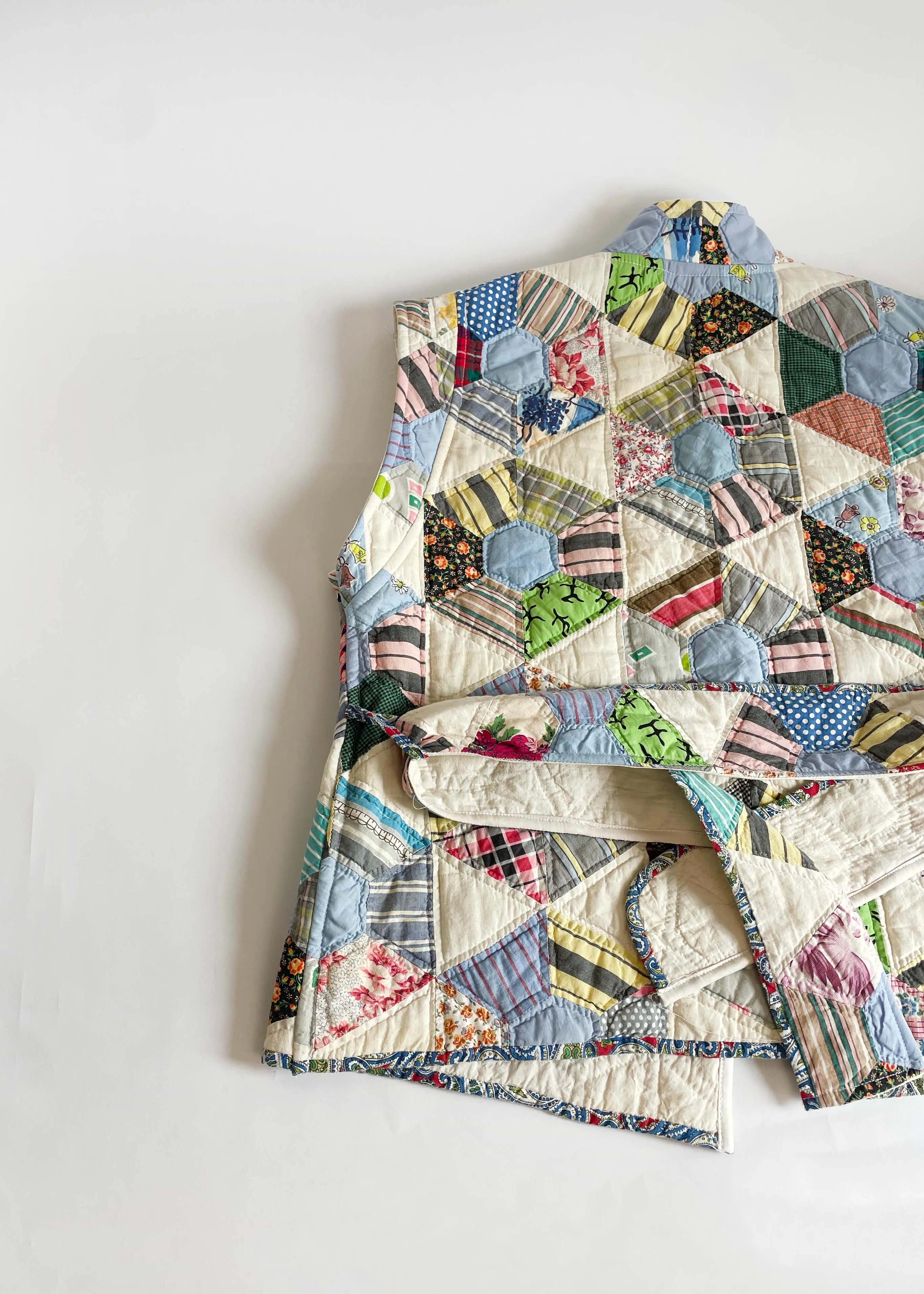 Rosalie Reclaimed Quilted Vest -  Scrappy Quilt