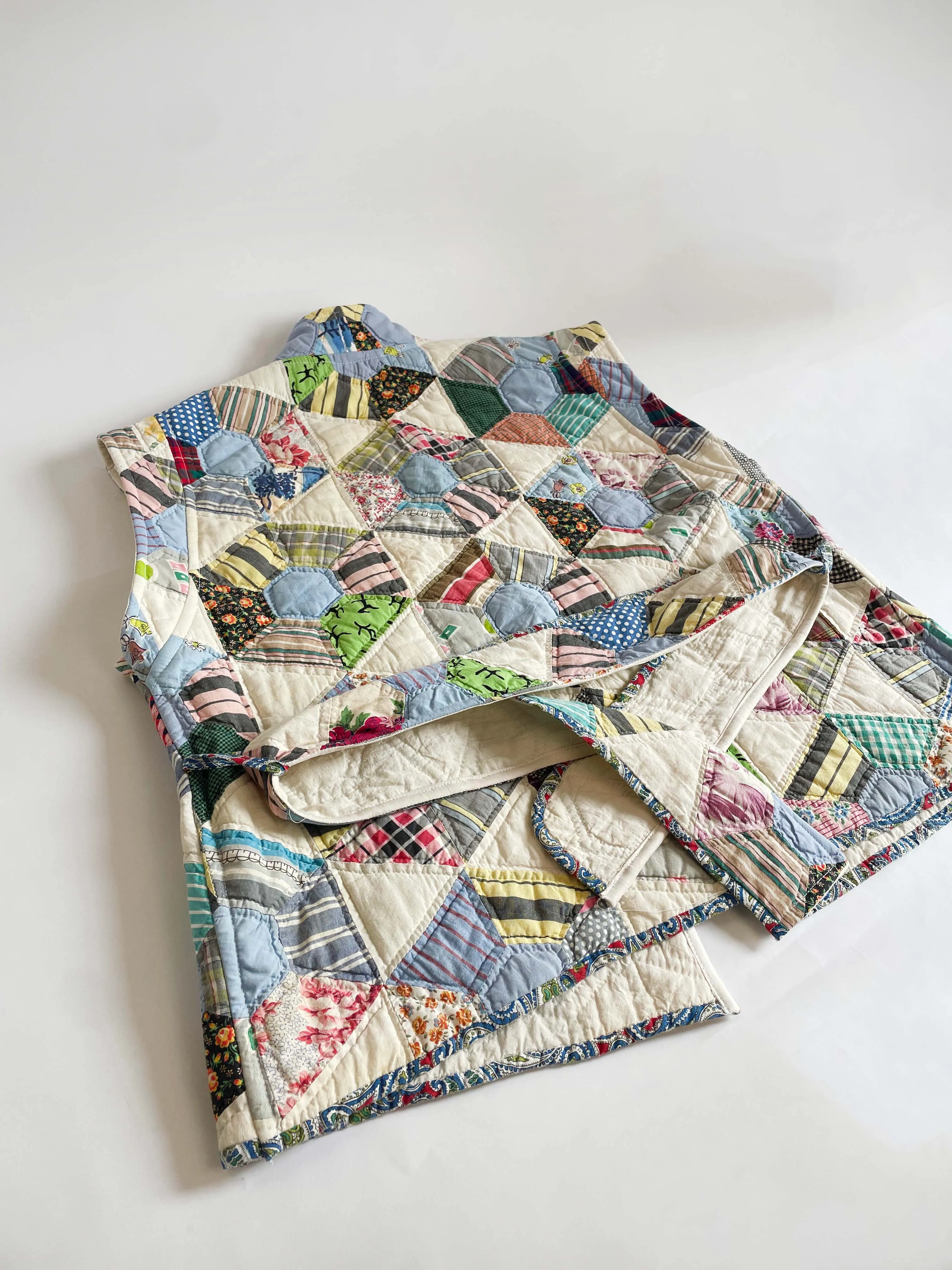 Rosalie Reclaimed Quilted Vest -  Scrappy Quilt