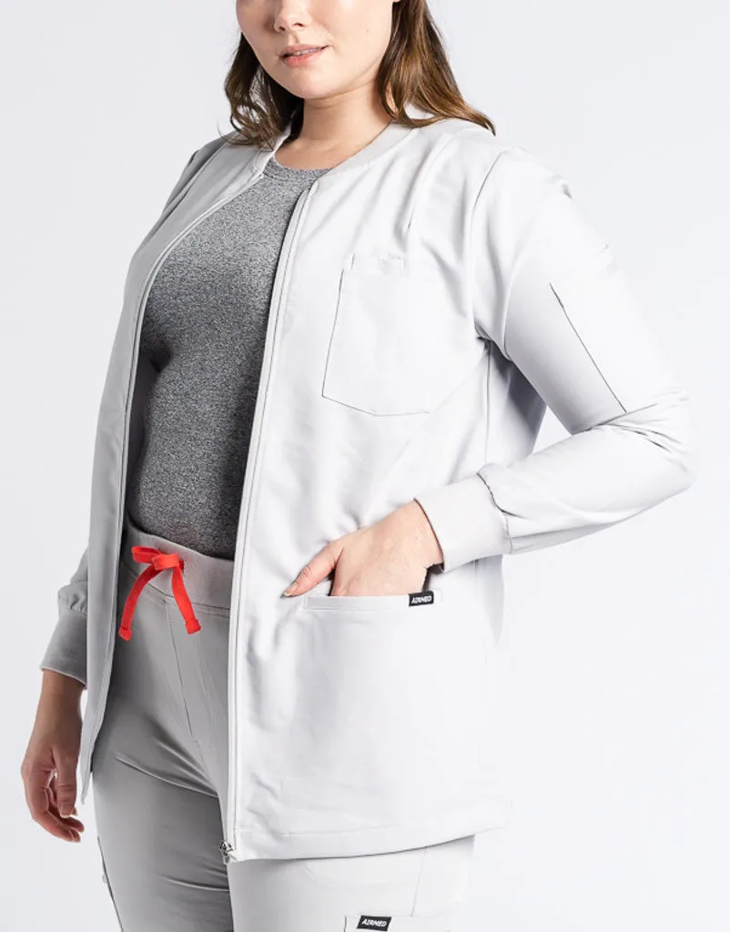 Scrub Jacket Zip Up - Tail light Grey