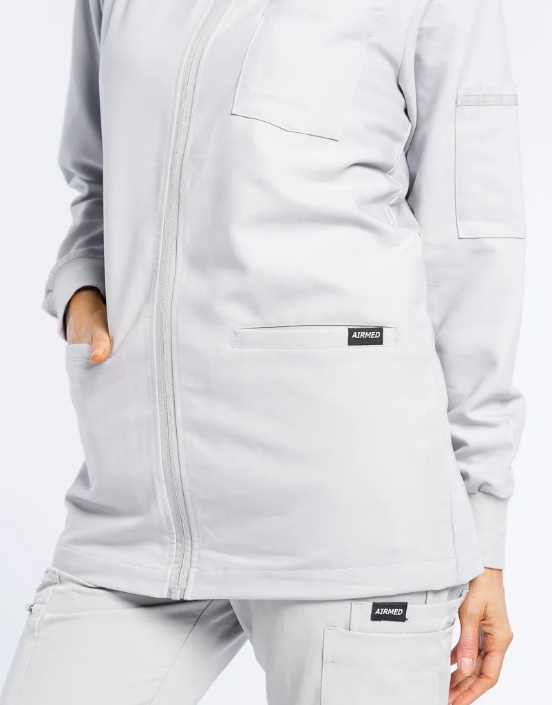 Scrub Jacket Zip Up - Tail light Grey