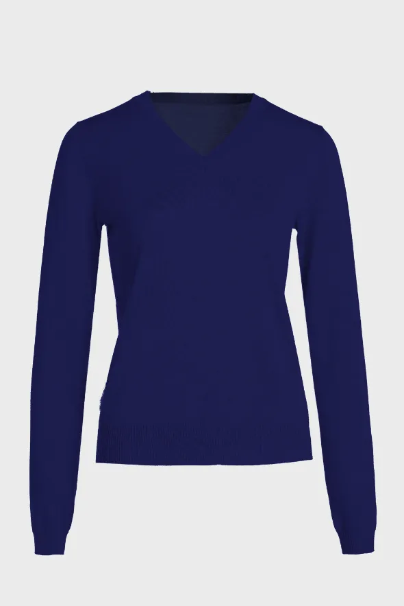 Silk Cashmere V Neck Long Sleeves T Shirt