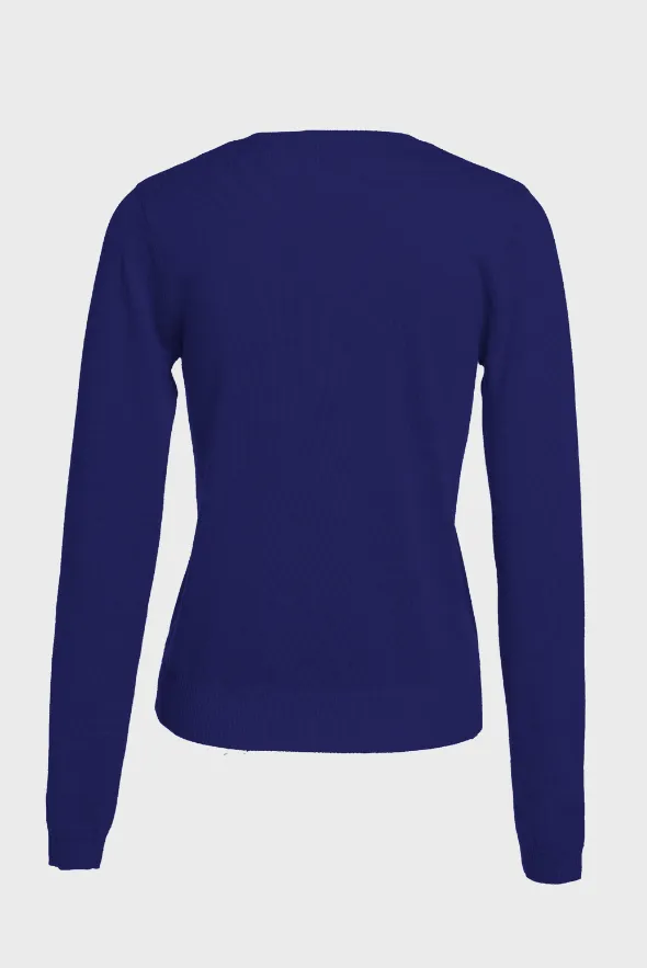 Silk Cashmere V Neck Long Sleeves T Shirt