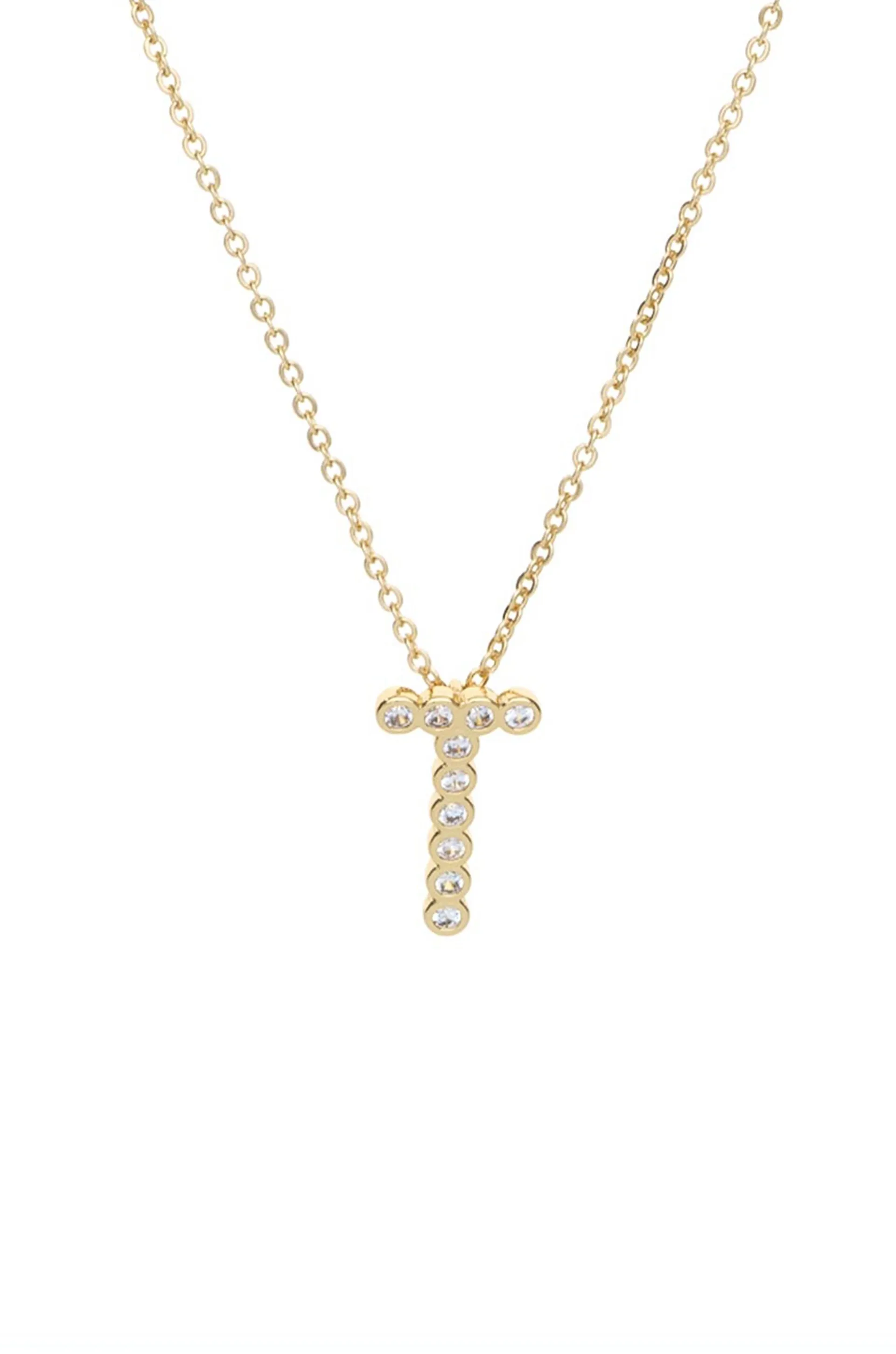 Simple Crystal Initial Necklace