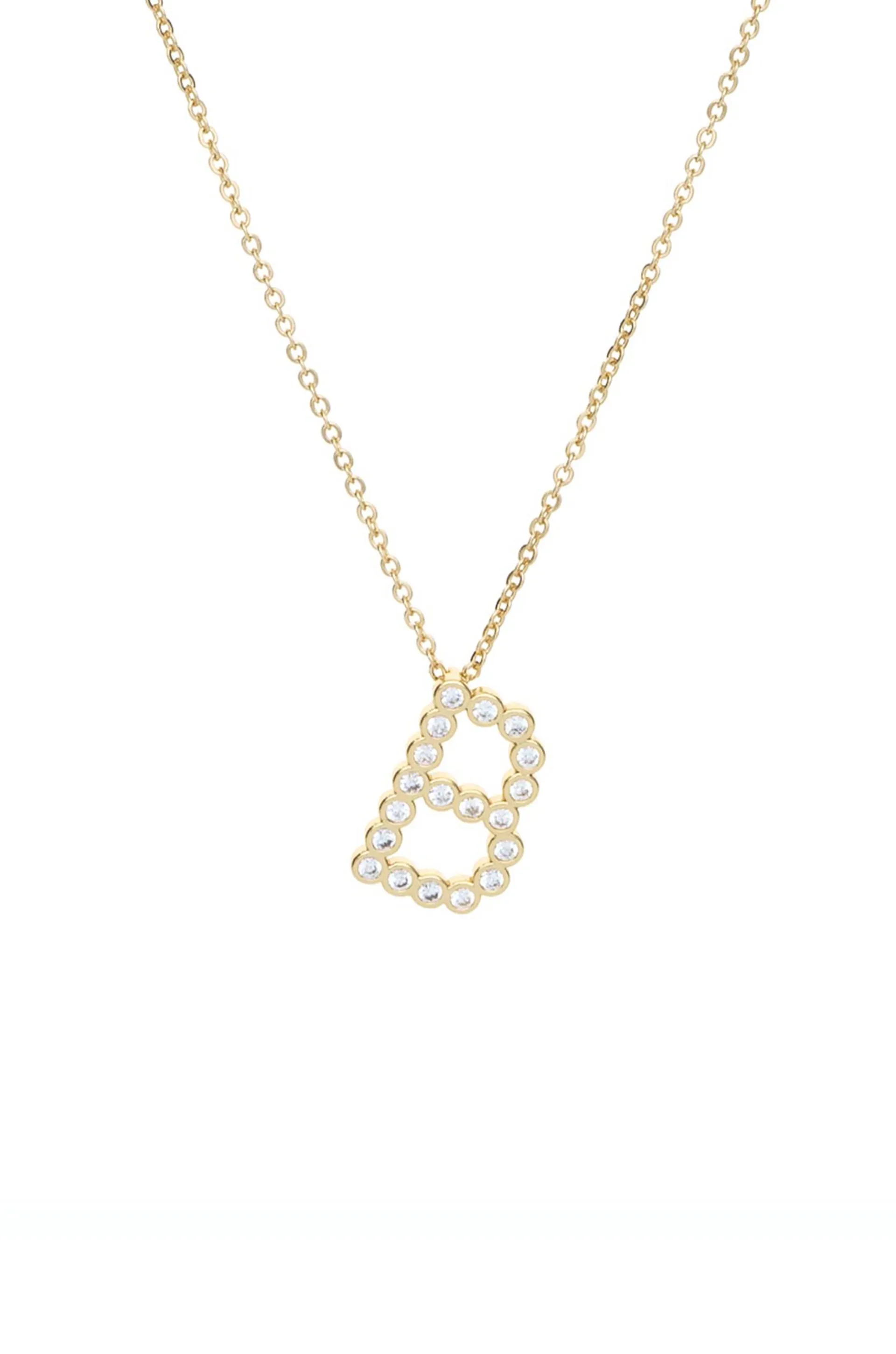 Simple Crystal Initial Necklace