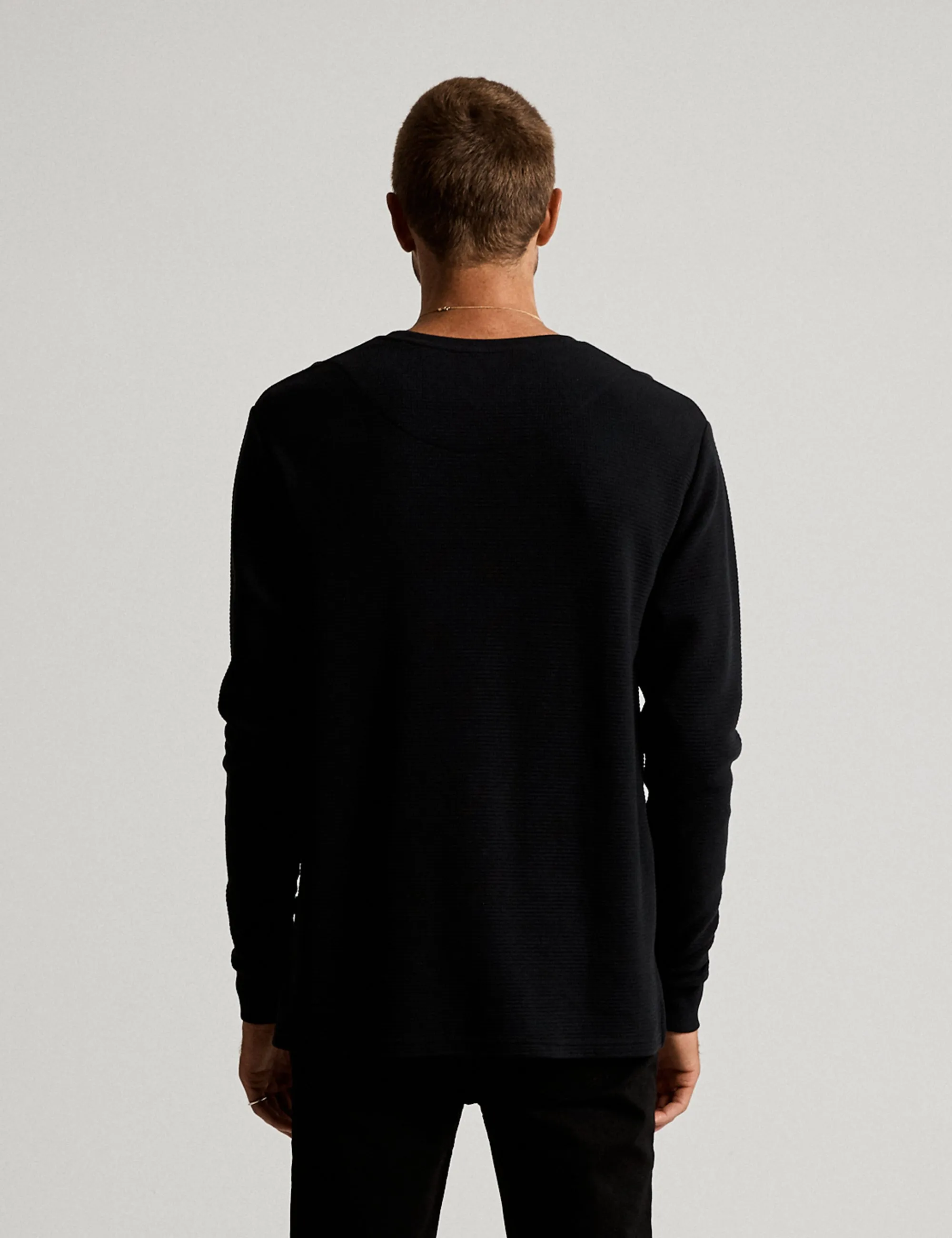 Smith Long Sleeve Waffle - Black