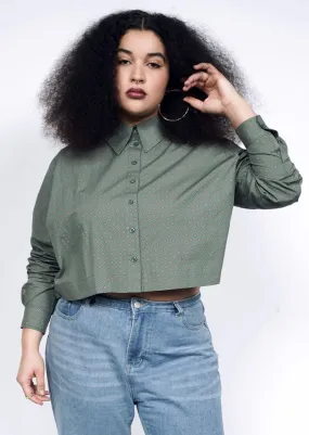 The Essential Long Sleeve Cropped Button Up